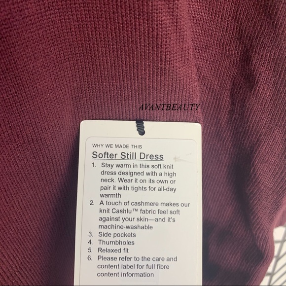 🔸 Lululemon softer still dress garnet red new - Picture 6 of 10